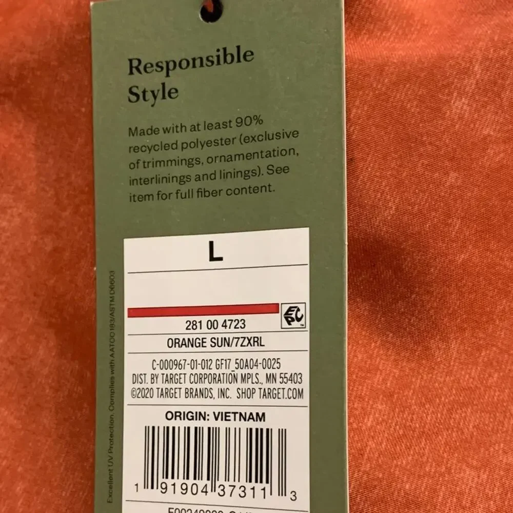New Goodfellow orange swim trunks. Size large. - Picture 11 of 14